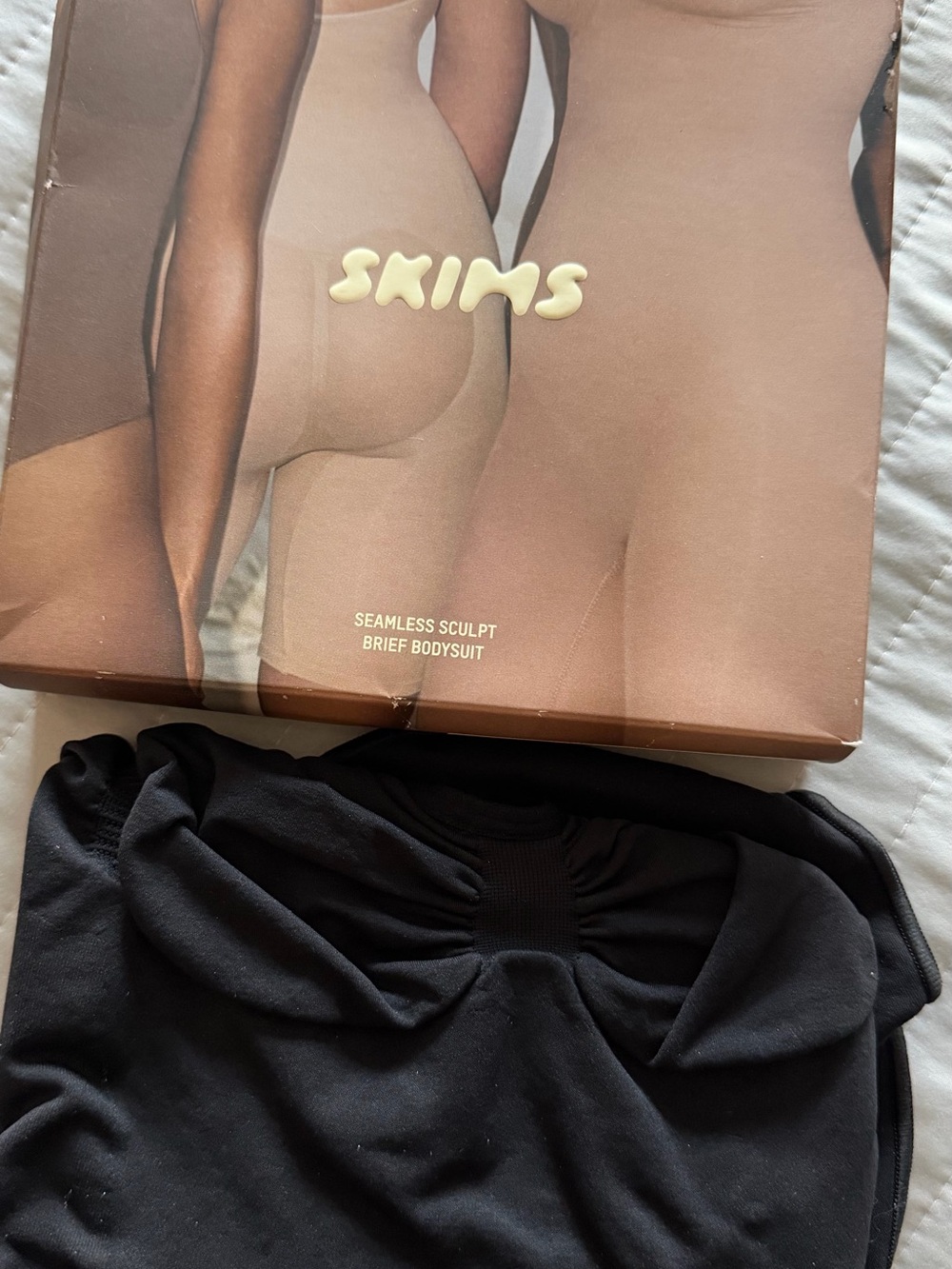 SKIMS Seamless Sculpt Brief Bodysuit - Black size Small new